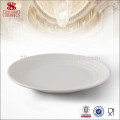 White Ceramics Bone china round plate for hotel